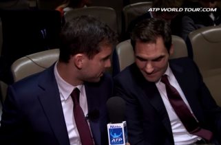 Димитров интервюира Федерер и компания (видео)